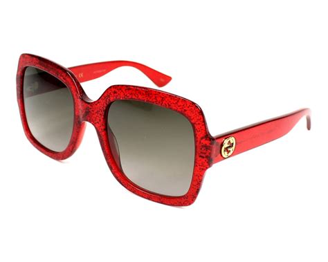 dark red gucci prescription sunglasses sparkly piece on arm|unisex red gucci sunglasses.